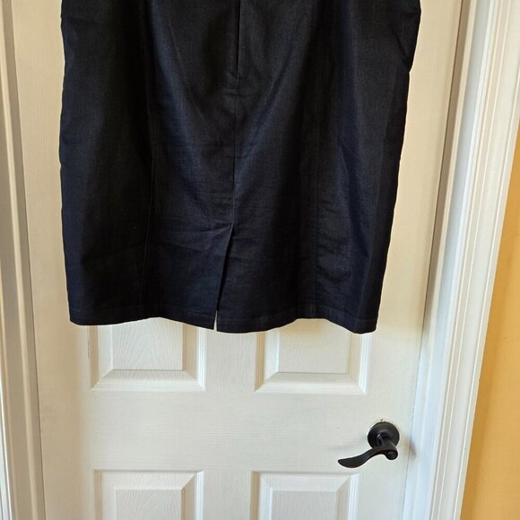 Worthington Attached Brown Front Double Belt Accent Black Skirt Plus Sz 22W - Picture 3 of 14